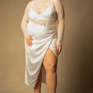 bridal silk maxi skirt